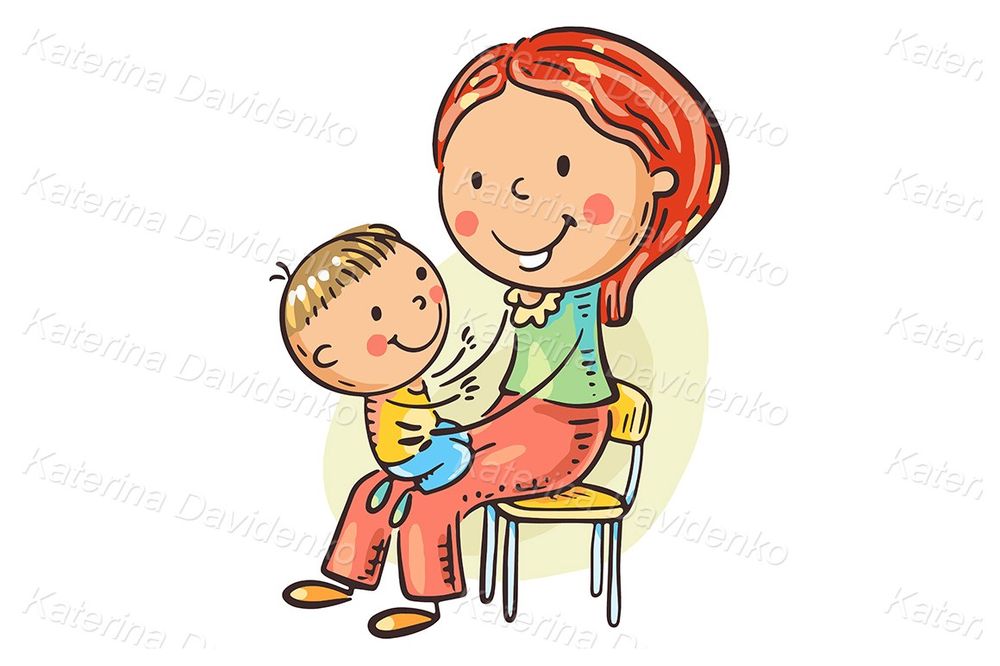 mother and so vector clipart illustration