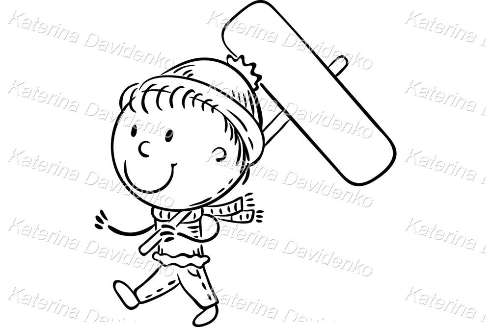 Seasonal Kids Clipart Set – Cute Editable Vector Illustrations