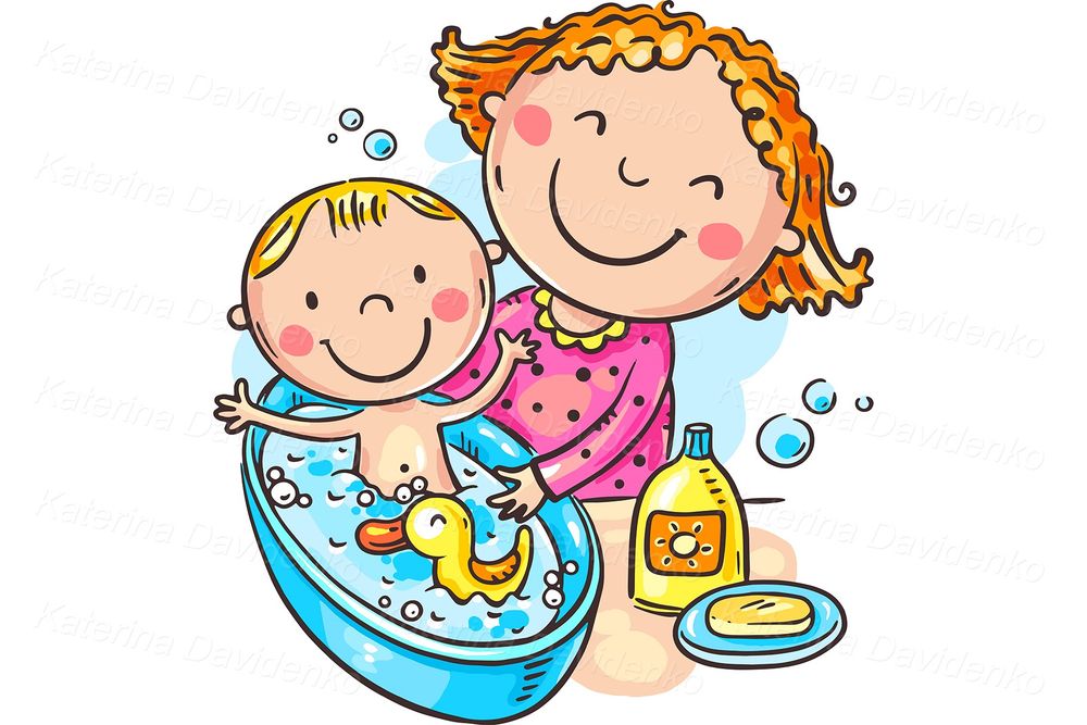 Nursery Mom and Child Clipart Set – Cute Vector for Printables PNG