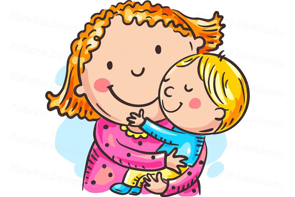 Nursery Mom and Child Clipart Set – Cute Vector for Printables PNG