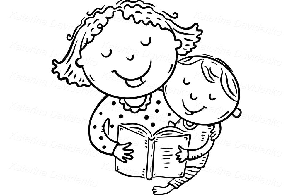 Nursery Mom and Child Clipart Set – Cute Vector for Printables PNG