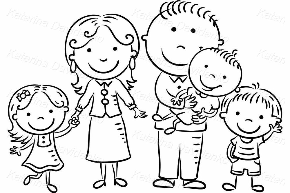 Happy Family Cartoon – Mom, Dad & Kids Clipart