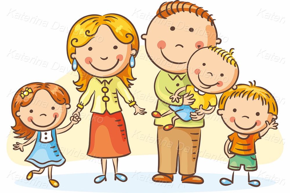 Happy cartoon family clipart