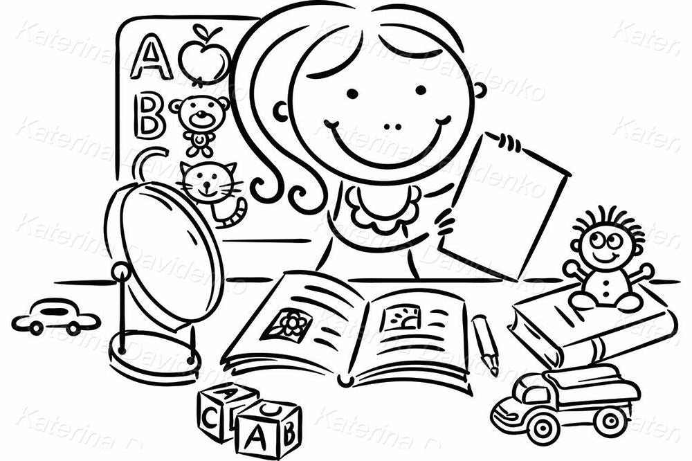 Speech Therapy Alphabet Clipart – ABC Flashcards Illustration