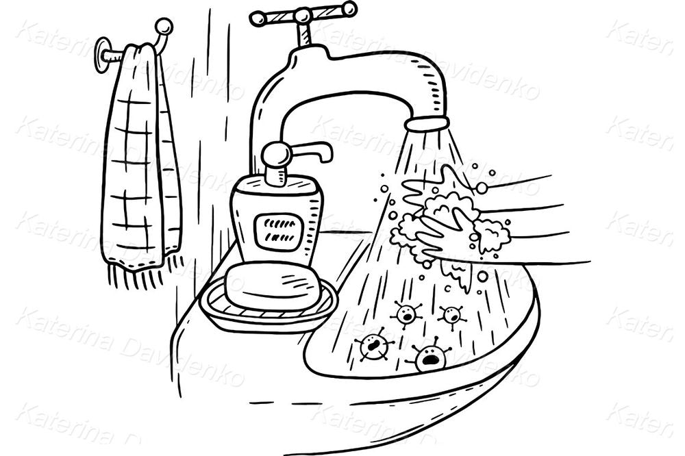 Handwashing Clipart – Hygiene and Germs Prevention Vector Art