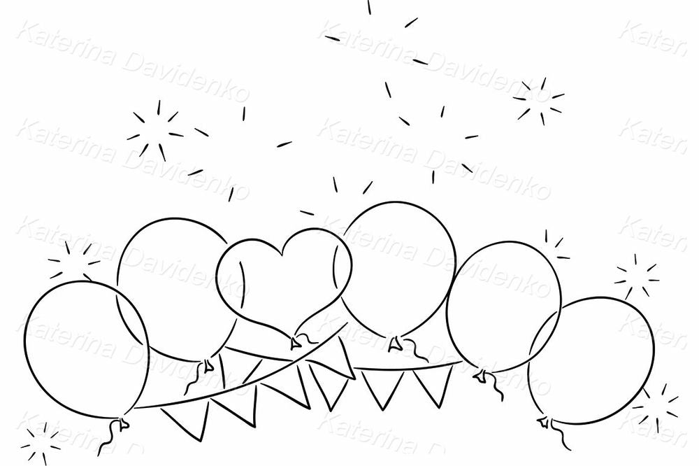 Party Balloons & Confetti Clipart – Celebration Vector Design