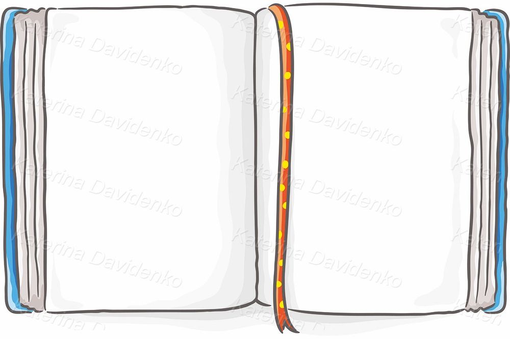 Open book image, vector clipart