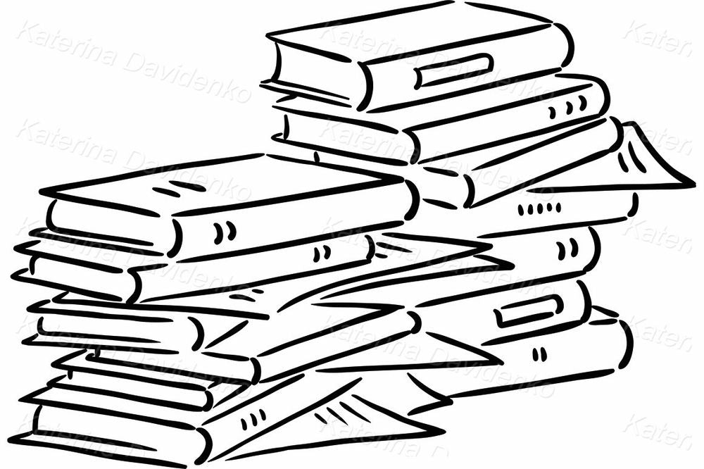 Stack of Books Clipart – School, Study, Education Illustration