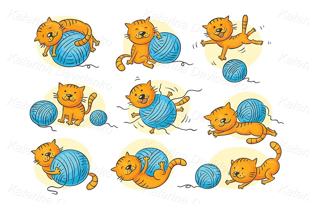 Cute Cat Prepositions Illustration – Learn English with Fun Hand-Drawn Art