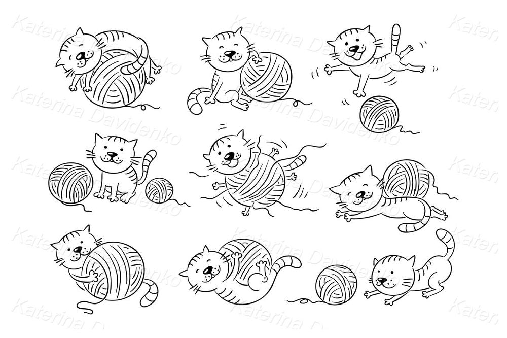 Cute Cat Prepositions Illustration – Learn English with Fun Hand-Drawn Art
