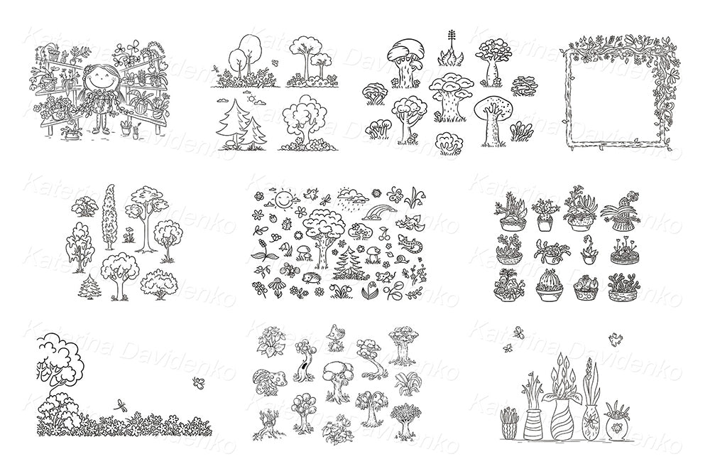 Cartoon flower and plant clipart – 454 cute nature illustrations for classroom, crafts, and decor