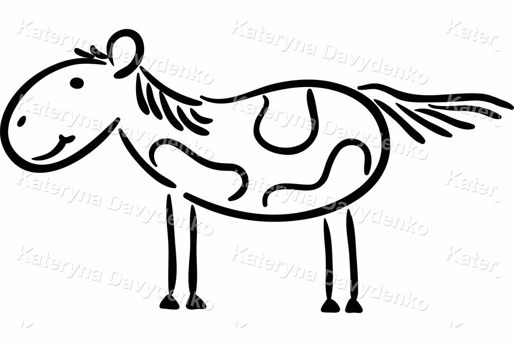 Pets Clipart Set – Black and White Animal Doodle Drawing