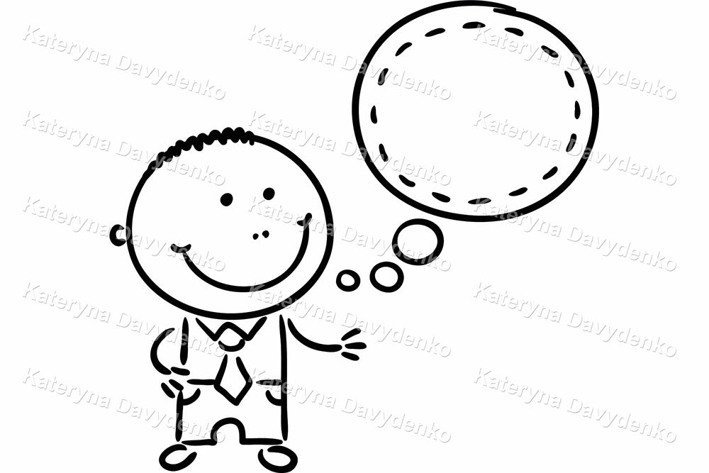 Black and White Clipart Set with Businessmen and Symbols