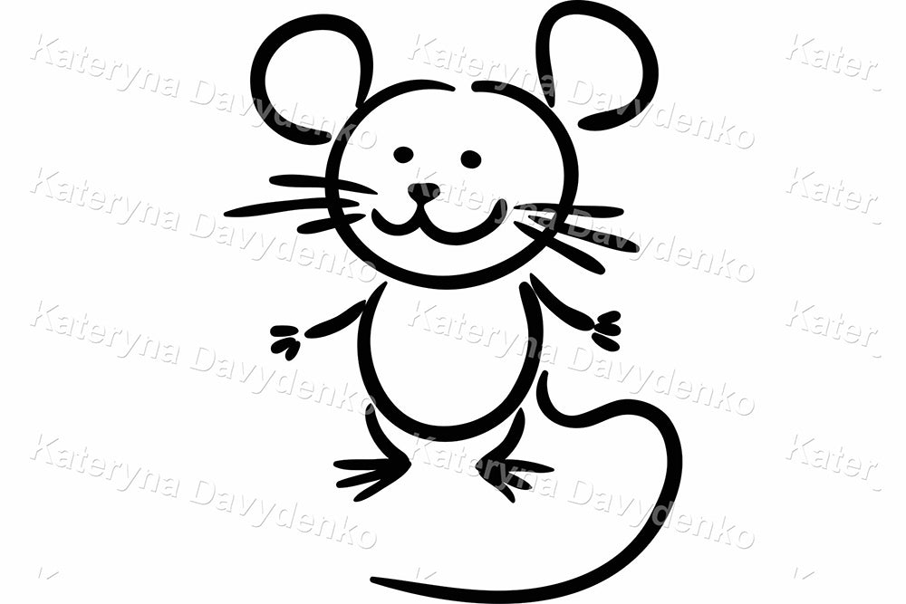 Pets Clipart Set – Black and White Animal Doodle Drawing