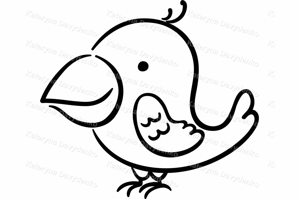 Set of cartoon pets. Black and white animals clipart