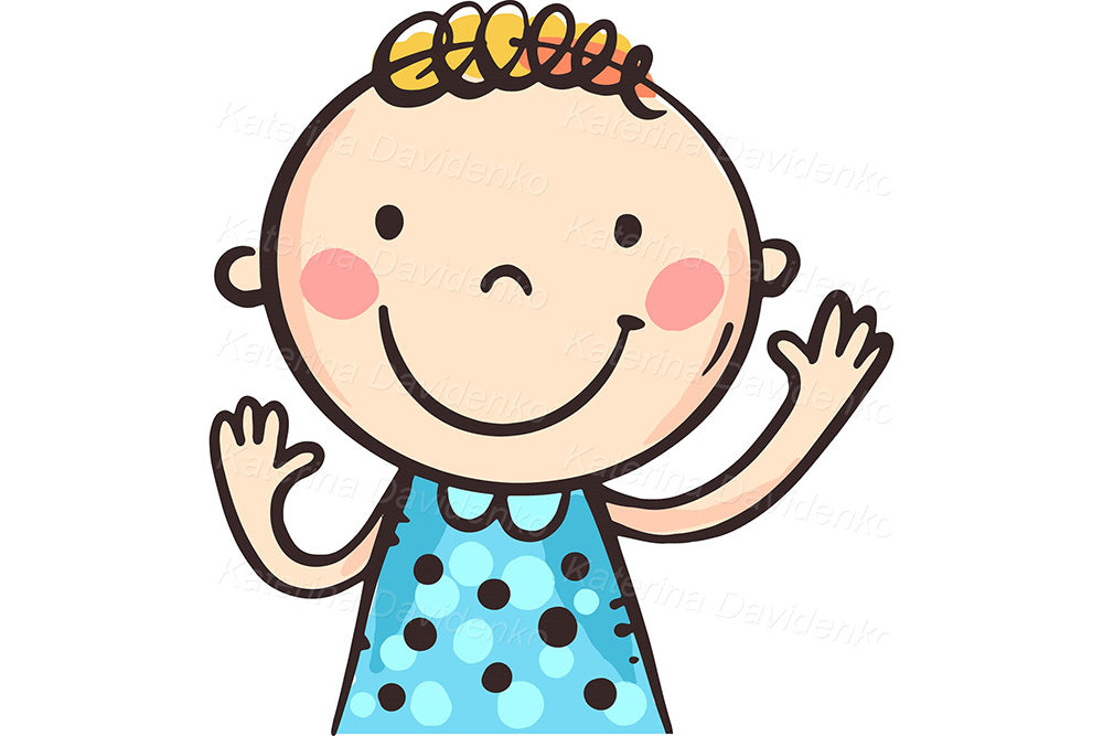 Cute Family Portrait – Color Cartoon Clipart for Kids Projects