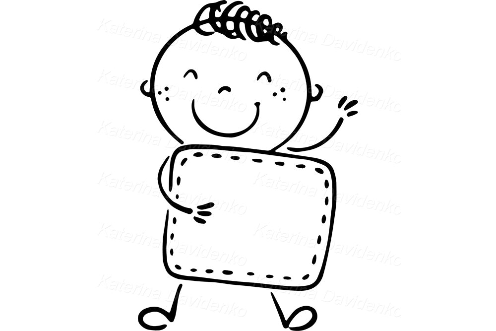 Kids education clipart set. Cute children with school things