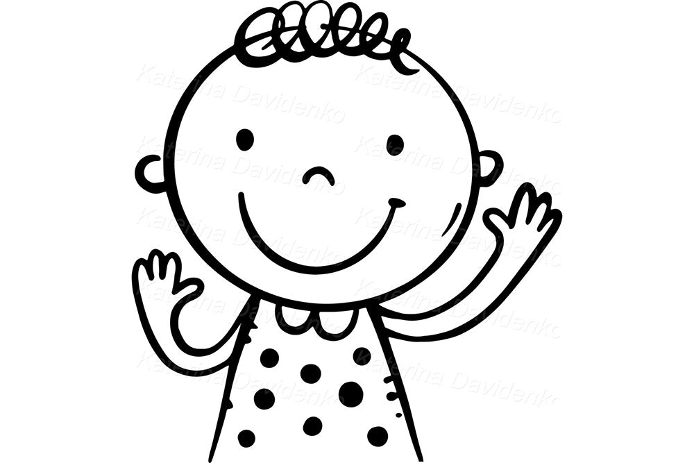 Black and White Family Portrait – Cute Parents with kid Clipart