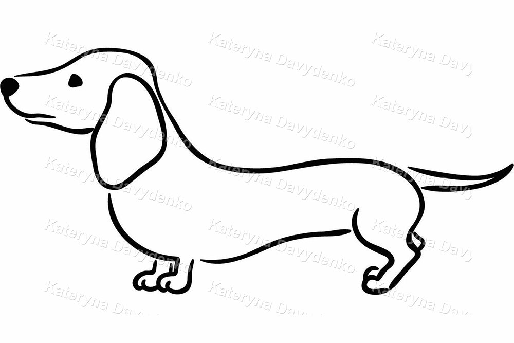 Cartoon Dogs Breed Frame Clipart. Outline Vector Illustration