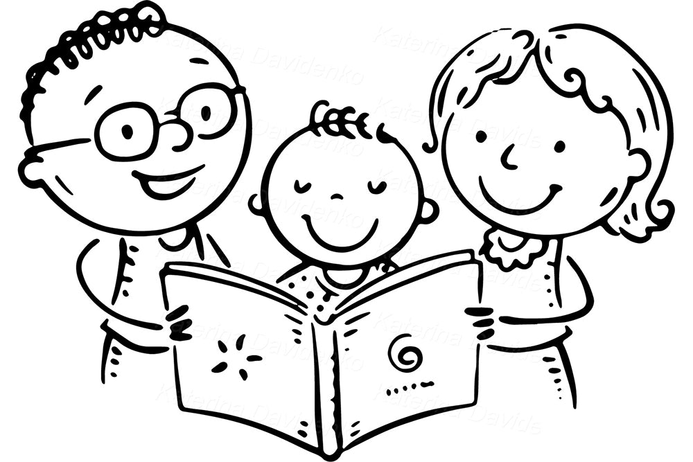Parent and Child Activities Doodle Set – Family Love Line Art