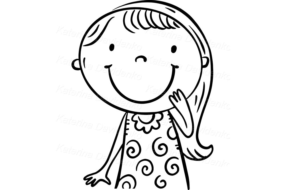 Black and White Family Portrait – Cute Parents with kid Clipart