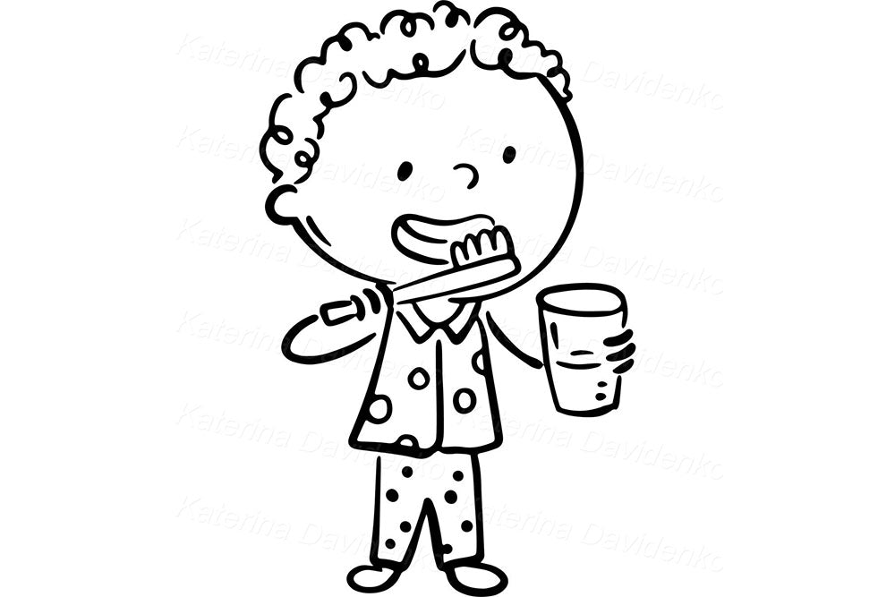 Daily Routine Kids Activities Clipart – Fun Cartoon Illustration Set