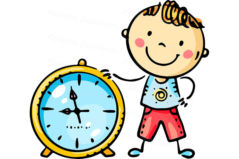 Kids education clipart set. Cute children with school things