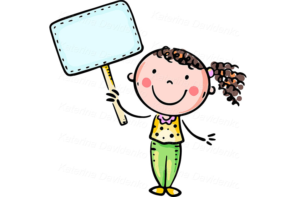 Kids education clipart set. Cute children with school things