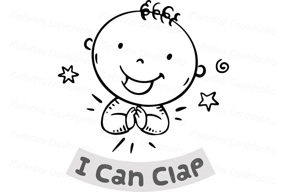 Baby Milestone Clipart – My First Moments SVG PNG – First Year Stickers, Milestones for Baby Book, Printables Scrapbook Clipart