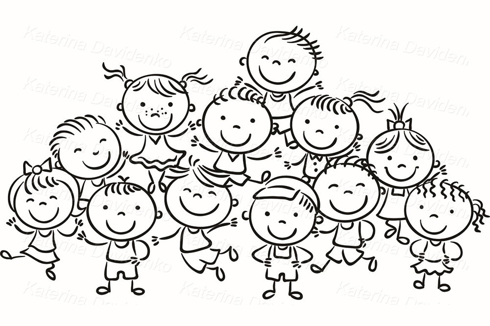 Kids frames and borders – 6 colorful cartoon illustrations for party invites, labels, scrapbooking
