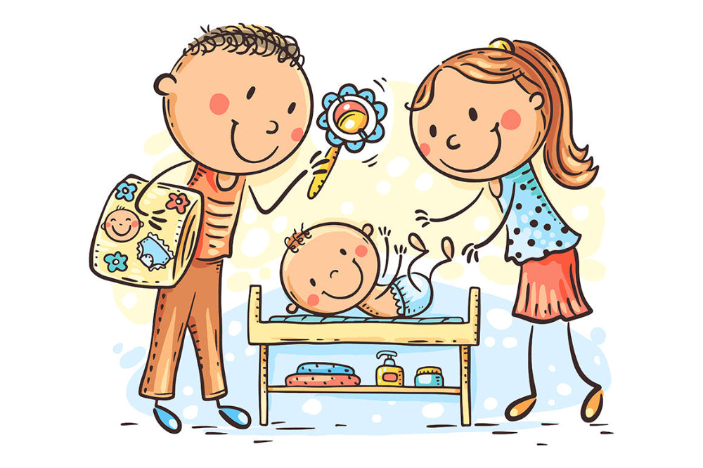 New Parents and Baby Clipart – Cute Cartoon for Nursery Projects