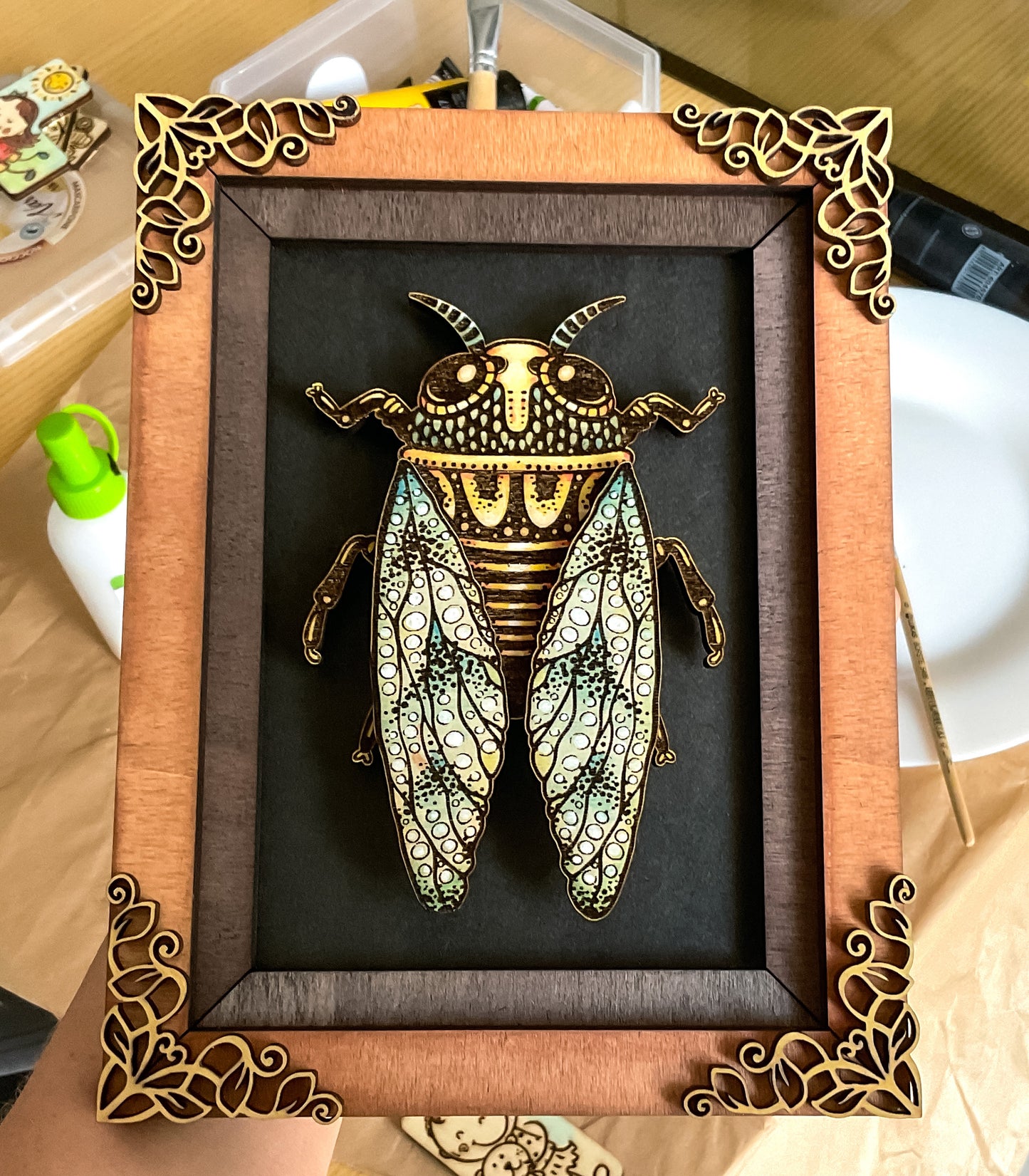 Cicada Laser Cut File. Insect Wall Art. DIY Bug for Wood Crafts