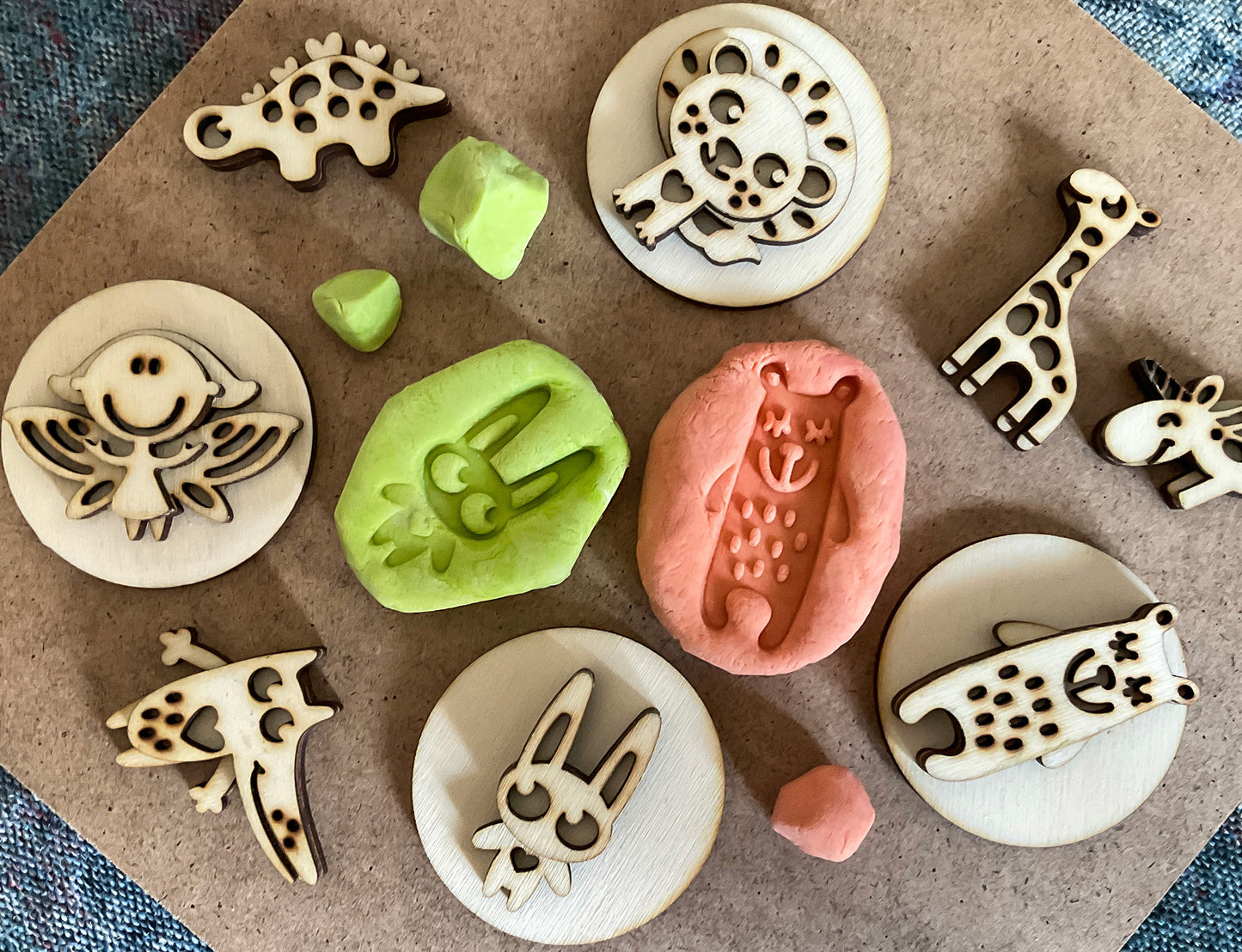Animal Playdough & Clay Stamps. Laser Cut Files. Cute Kids DIY Craft