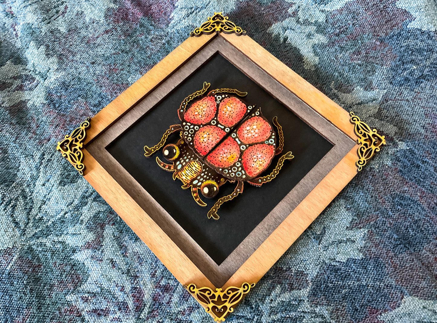 Beetle with frame for laser cutting, Bug wall art, DIY for wood craft
