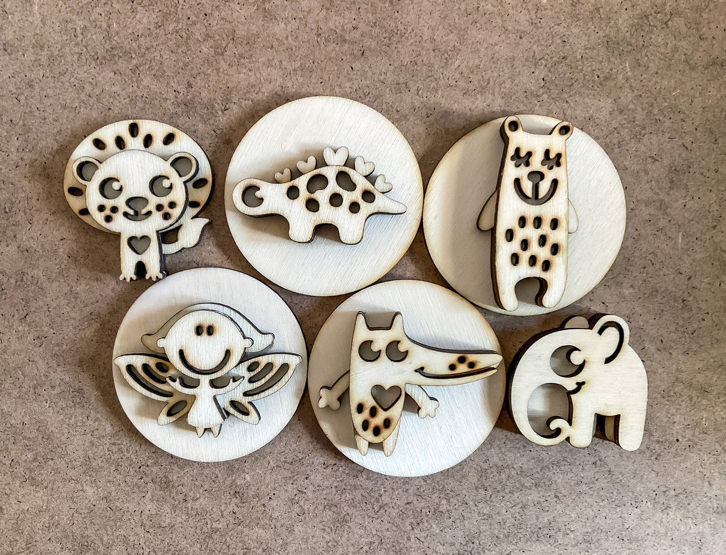 Animal Playdough & Clay Stamps. Laser Cut Files. Cute Kids DIY Craft