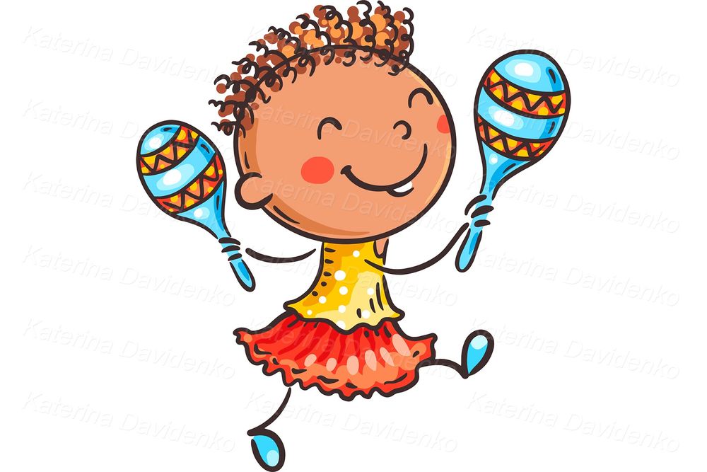 Diverse Musical Kids Clipart – Cartoon Children activities PNG files