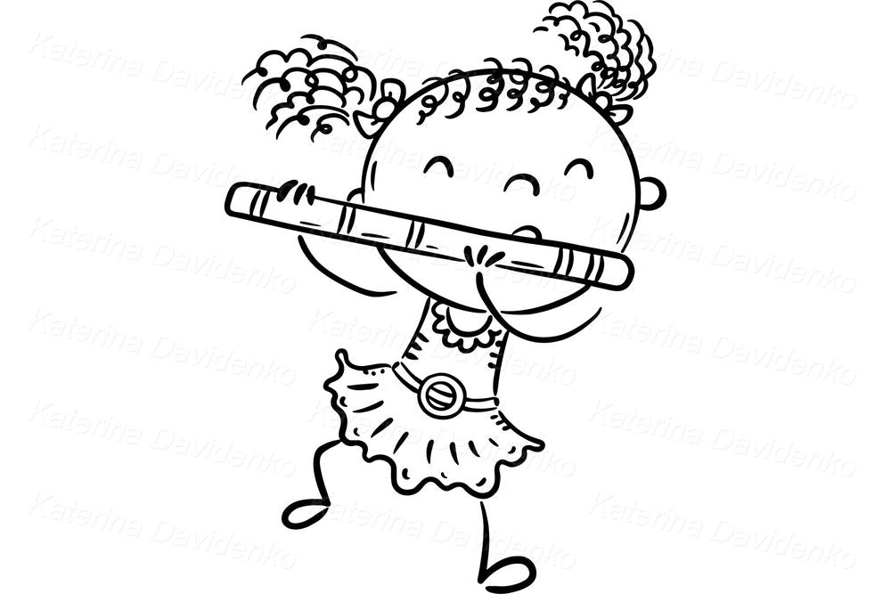 Diverse Musical Kids Clipart – Cartoon Children activities PNG files