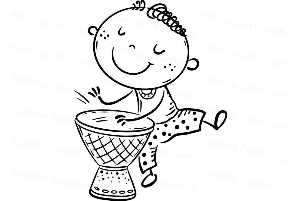 Diverse Musical Kids Clipart – Cartoon Children activities PNG files