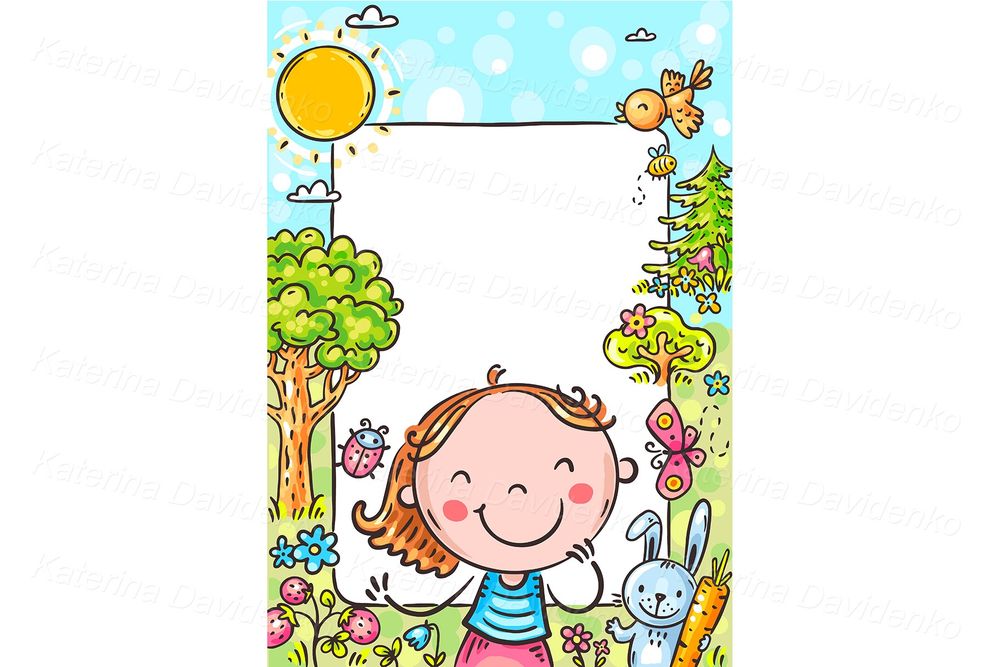 Cartoon frame, kids book cover