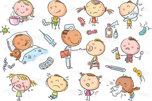 Doodle kids health and illness set