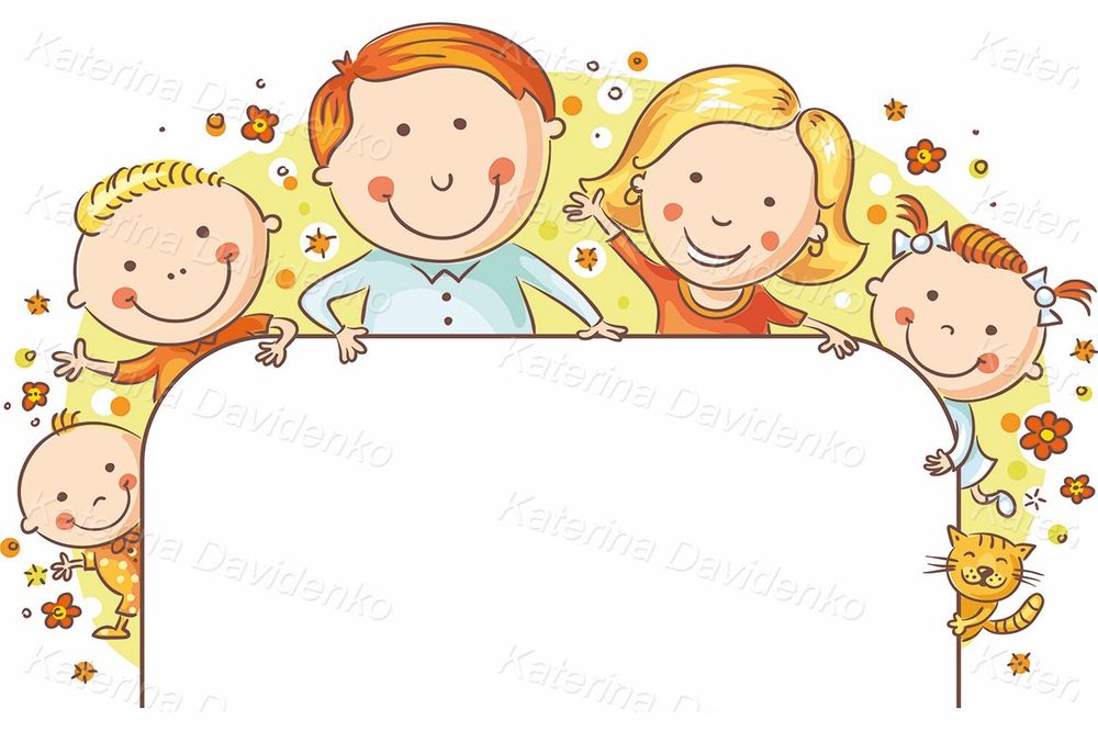 Cartoon family frame clipart