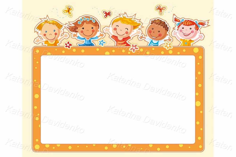 Kids Border Clipart Frame – Happy Cartoon Children Design