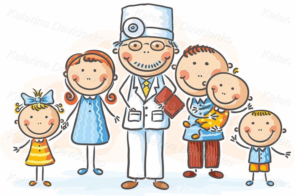 Family doctor cartoon clipart