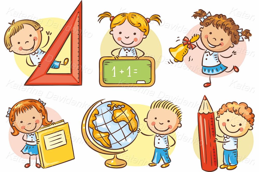Kid school clipart set