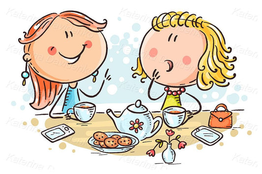 Cute tea party clipart