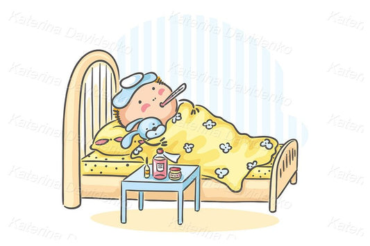 Sick kids svg pdf png image, child drawing vector illustration