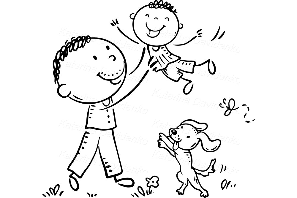 Happy Family Clipart Collection – Cute Hand-Drawn Kids & Parents