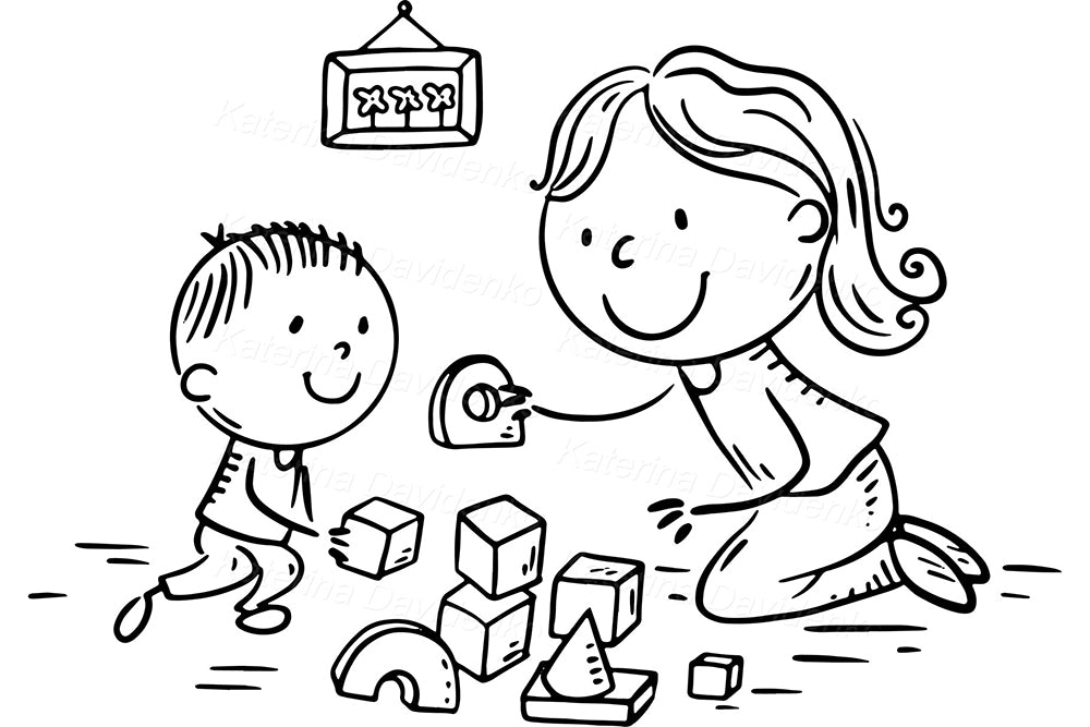 Happy Family Clipart Collection – Cute Hand-Drawn Kids & Parents