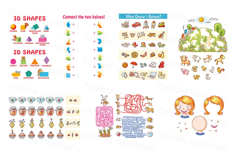 Learning activities clipart – 344 educational illustrations for kids worksheets, classroom games, and crafts