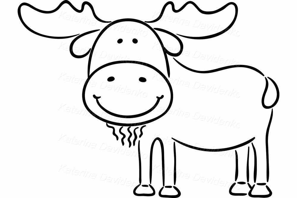 Forest Animals Clipart – Black and White Woodland Doodle Set